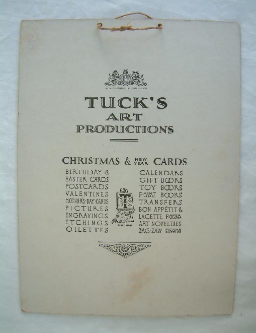 1920's-1930's Raphael Tuck & Sons advertising card sign